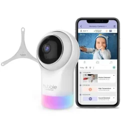 Hubble - Wi-Fi Nursery Pal Glow Deluxe Smart Hd Baby Monitor com luz noturna e alça de montagem flexível