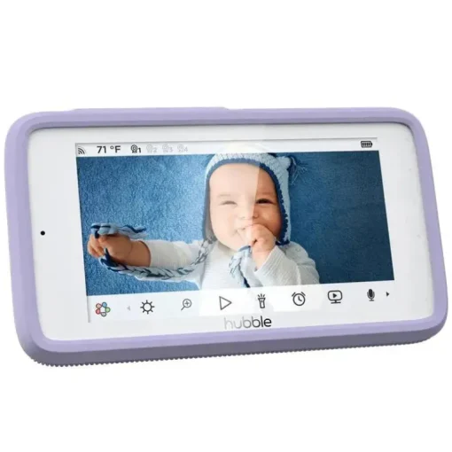 Hubble - Wi-Fi Nursery Pal Deluxe Twin 5 Smart Hd Baby Monitor com visualizador de tela sensível ao toque e câmeras duplas portáteis