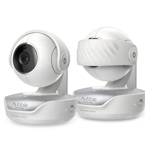 Hubble - Wi-Fi Nursery Pal Deluxe Twin 5 Smart Hd Baby Monitor com visualizador de tela sensível ao toque e câmeras duplas portáteis