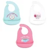 Hudson - Baby Babadores de silicone unissex para bebês, Cute-Tea, tamanho único, 3 unidades