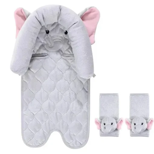 Hudson Baby - Encarte de assento de bebê elefante bonito e capas de alça