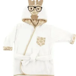 Hudson Baby - Roupão de banho de algodão girafa nerd para bebê rosto de animal