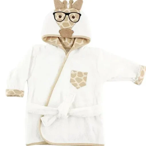 Hudson Baby - Roupão de banho de algodão girafa nerd para bebê rosto de animal