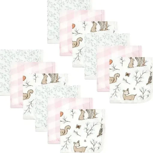 Hudson Baby - Toalhas de banho de musselina de algodão para bebê Floresta Encantada 12Pk