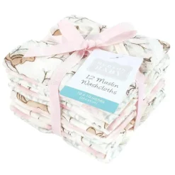 Hudson Baby - Toalhas de banho de musselina de algodão para bebê Floresta Encantada 12Pk