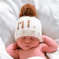Huggalugs - Hi. Pecan Hand Knit Beanie Hat Baby & Kids