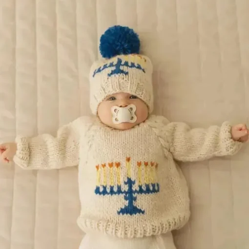 Huggalugs - Menorah Crew Neck Sweater For Baby & Toddler