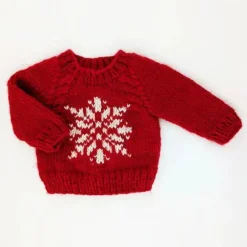 Huggalugs - Snowflake Red Crew Neck Sweater For Baby & Toddler