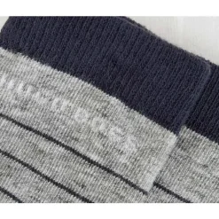 Hugo Boss - Pacote de 2 meias, branco/cinza, tamanho 17