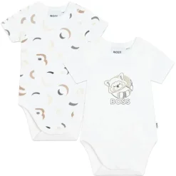 Hugo Boss Baby - 2 unidades de macacão para bebê, branco