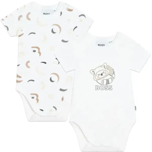 Hugo Boss Baby - 2 unidades de macacão para bebê, branco