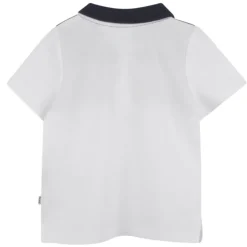 Hugo Boss Baby - Boy Colorblock Short Sleeve Polo White, Beige And Navy