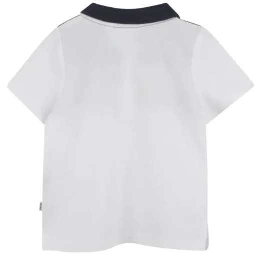 Hugo Boss Baby - Boy Colorblock Short Sleeve Polo White, Beige And Navy