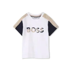 Hugo Boss Baby - Boy Logo Short Sleeve Tee And Shorts, White & Beige