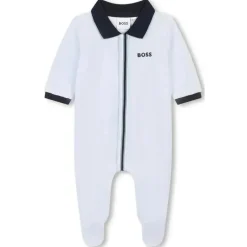 Hugo Boss Baby - Boy Polo Footie, Azul Claro