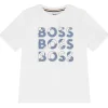 Hugo Boss Baby - Camiseta de manga comprida estampada com vários logotipos, branca