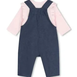 Hugo Boss Baby - Camiseta de manga comprida, macacão e conjunto de cobertor, jeans/rosa