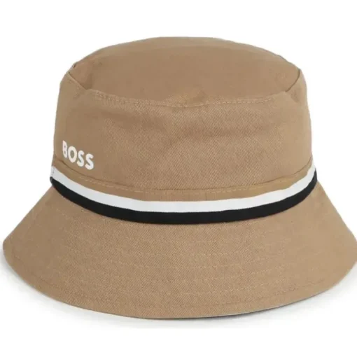 Hugo Boss Baby - Chapéu Bucket Reversível, Branco/Bege