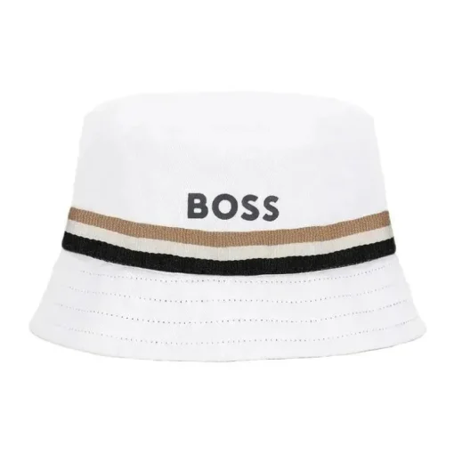 Hugo Boss Baby - Chapéu Bucket de algodão reversível, azul marinho