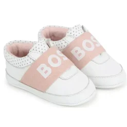 Hugo Boss Baby - Chinelos de couro de menina, brancos