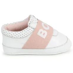 Hugo Boss Baby - Chinelos de couro de menina, brancos