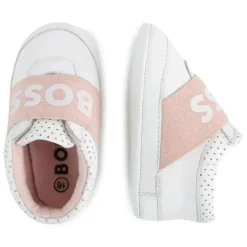Hugo Boss Baby - Chinelos de couro de menina, brancos