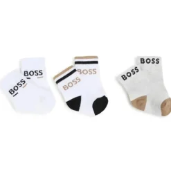 Hugo Boss Baby - Conjunto de meias 3Pk branco, preto e bege