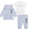 Hugo Boss Baby - Conjunto de moletom e camiseta para menino, branco e azul claro