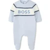 Hugo Boss Baby - Conjunto de Footie e Babador para Menino, Azul Claro