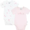 Hugo Boss Baby - Conjunto de 2 macacões para bebê, branco/rosa