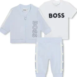 Hugo Boss Baby - Conjunto de agasalho e camiseta menino, azul claro e branco