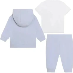 Hugo Boss Baby - Conjunto de moletom e camiseta para menino, branco e azul claro
