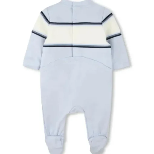 Hugo Boss Baby - Conjunto de Footie e Babador para Menino, Azul Claro
