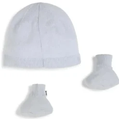 Hugo Boss Baby - Conjunto de gorro e botinhas de malha, azul claro