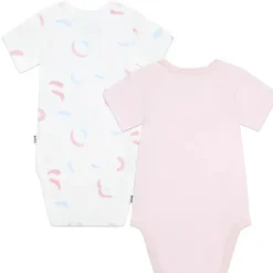 Hugo Boss Baby - Conjunto de 2 macacões para bebê, branco/rosa