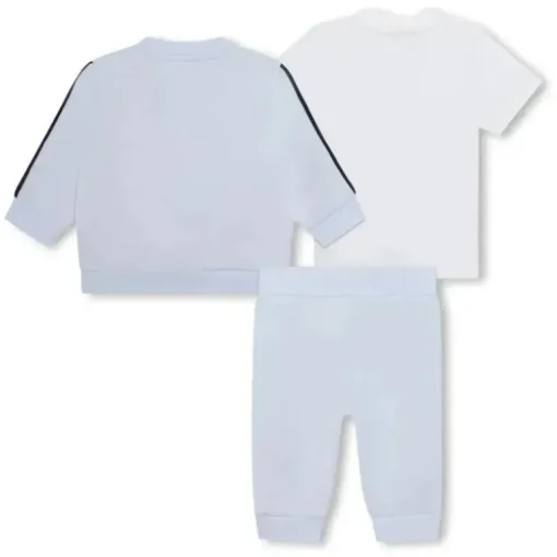 Hugo Boss Baby - Conjunto de agasalho e camiseta menino, azul claro e branco