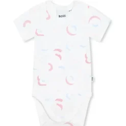 Hugo Boss Baby - Conjunto de 2 macacões para bebê, branco/rosa