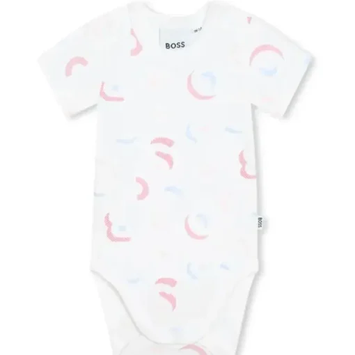 Hugo Boss Baby - Conjunto de 2 macacões para bebê, branco/rosa