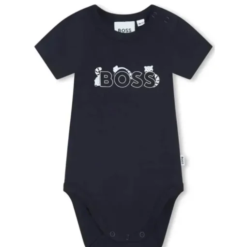 Hugo Boss Baby - Conjunto de corpo para bebê 2 unidades, marinho/branco
