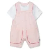 Hugo Boss Baby - Girl Dungarees & T-Shirt White And Pink