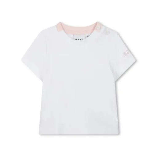 Hugo Boss Baby - Girl Dungarees & T-Shirt White And Pink