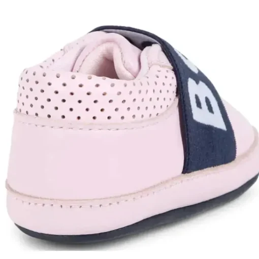 Hugo Boss Baby - Logotipo de chinelos macios para meninas, rosa