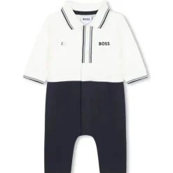Hugo Boss Baby - Macacão de gola polo Ceremony, azul marinho