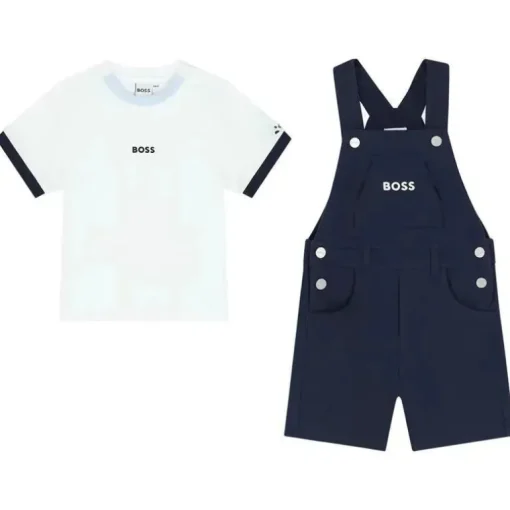 Hugo Boss Baby - macacão e camiseta menino, azul marinho e branco