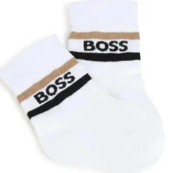 Hugo Boss Baby - Meias 3Pk Branco e Bege
