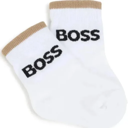 Hugo Boss Baby - Meias 3Pk Branco e Bege