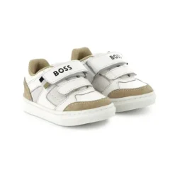 Hugo Boss Baby - Mini Me Sneaker Velcro Closure, White/Beige