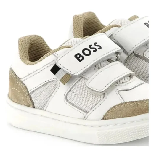 Hugo Boss Baby - Mini Me Sneaker Velcro Closure, White/Beige