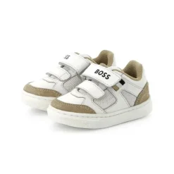 Hugo Boss Baby - Mini Me Sneaker Velcro Closure, White/Beige