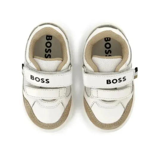 Hugo Boss Baby - Mini Me Sneaker Velcro Closure, White/Beige